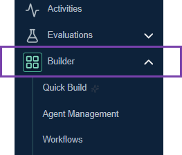 Builder option in the navigation bar.