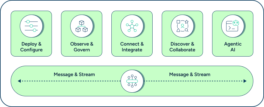 Diagram showing the Solace Platform components